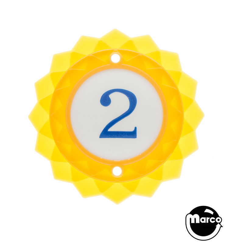 Pop bumper cap daisy dome yellow '2' blue