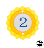 Pop bumper cap daisy dome yellow '2' blue