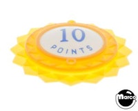 Pop bumper cap daisy dome yellow '10 Points' blue