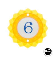 Pop bumper cap daisy dome yellow '6' blue