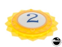 Pop bumper cap daisy dome yellow '2' blue