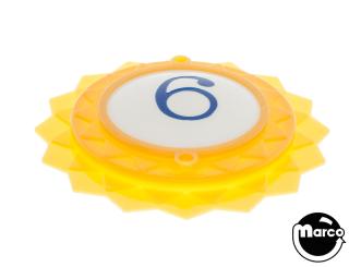Pop bumper cap daisy dome yellow '6' blue