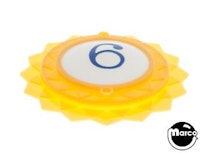 Pop bumper cap daisy dome yellow '6' blue