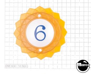 Pop bumper cap daisy dome yellow '6' blue