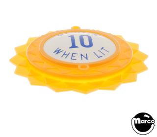 Pop bumper cap daisy dome yellow 'Points 10 W/L' blue