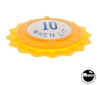Pop bumper cap daisy dome yellow 'Points 10 W/L' blue