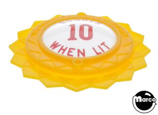 Pop bumper cap daisy dome yellow 'Scores 10 When Lit' red