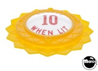 Pop bumper cap daisy dome yellow 'Scores 10 When Lit' red