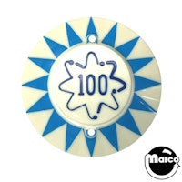 Pop bumper cap sunburst '100' squiggle B/B 16531