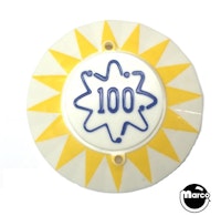 Pop bumper cap sunburst '100' squiggle Y/B 16531