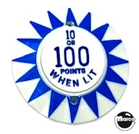 Pop bumper cap '10 or 100 Points W/Lit' G/B
