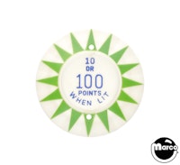 Pop bumper cap '10 or 100 Points W/Lit' G/B