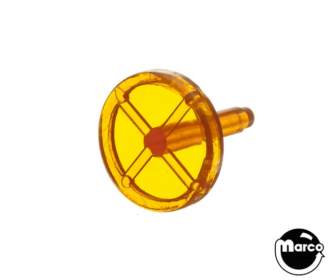 Rollover button 3/4 inch - amber transparent