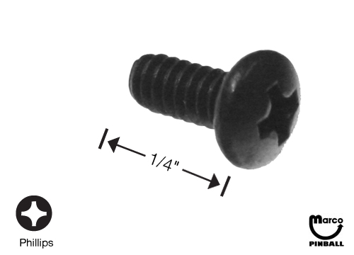 Machine Screw 4-40 x 1/4 inch p-ph black