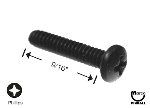Machine Screw 4-40 x 9/16 inch p-ph black