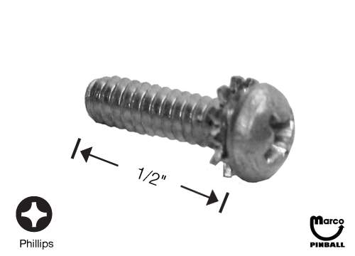 Machine Screw 6-32 x 1/2" p-rh-sems
