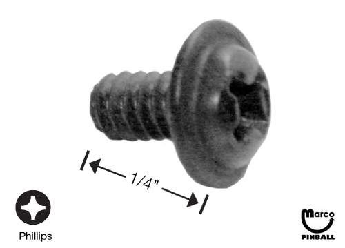 Machine Screw 6-32 x 1/4 inch p-rwh black