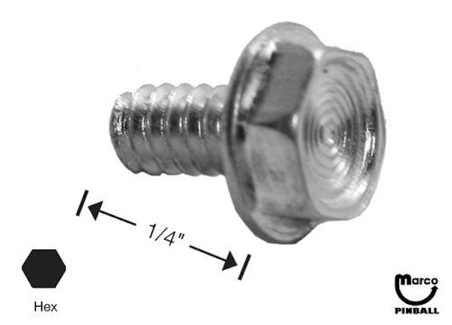 Machine Screw 6-32 x 1/4 inch pl-hwh