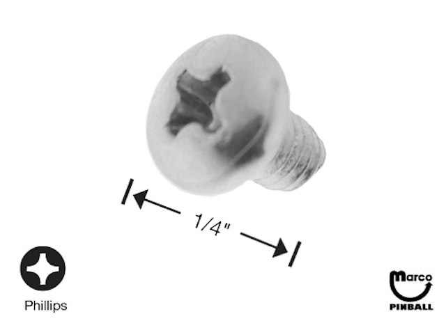 Machine Screw 8-32 x 1/4 inch p-ph