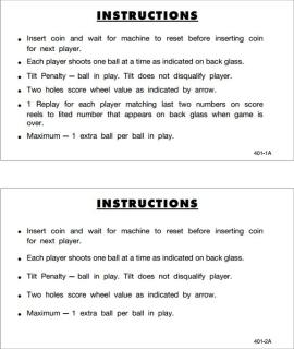 STARDUST (Williams) Score Cards (4)