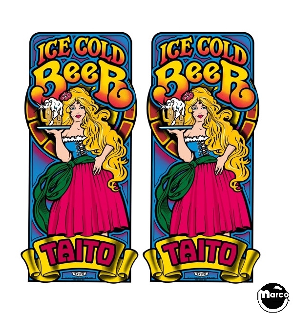 ICE COLD BEER (Taito) Cabinet decals (2) 66-00001-001