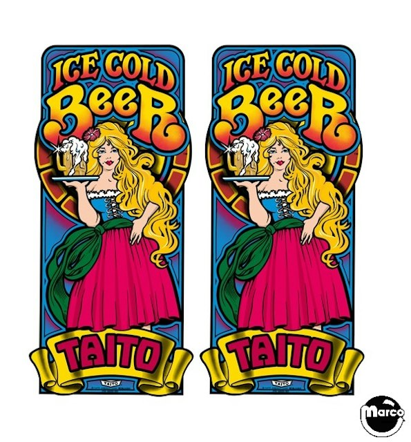 ICE COLD BEER (Taito) Cabinet decals (2) 66-00001-001