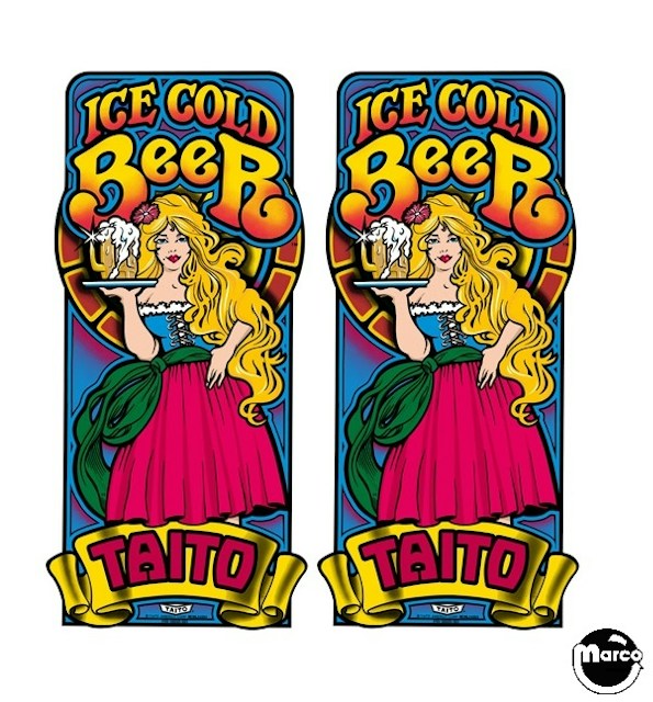 ICE COLD BEER (Taito) Cabinet decals (2) 66-00001-001