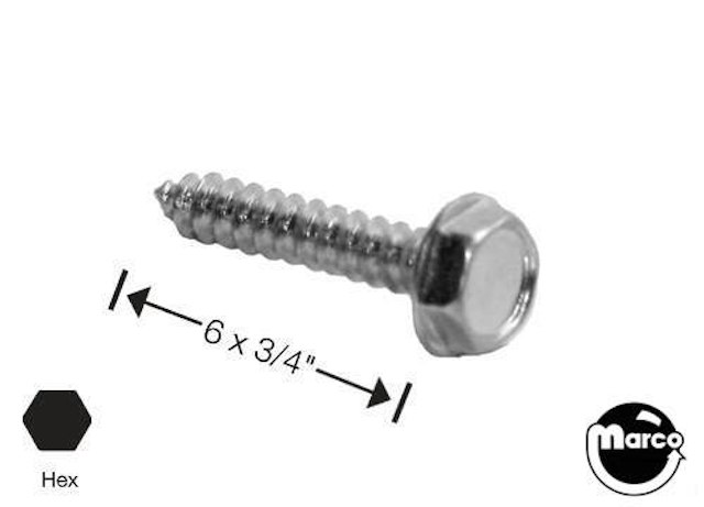 Sheet Metal Screw #6 x 3/4 inch pl-hwh