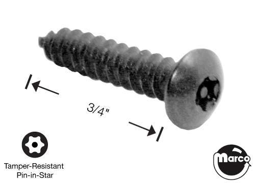 Sheet metal screw #8 X 3/4 inch tamper Torx w/pin button head