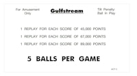 GULFSTREAM (Williams) Score cards (8)