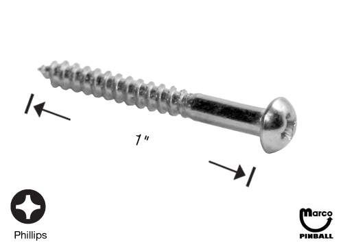 Screw - wood #4 x 1 inch p-rh-a