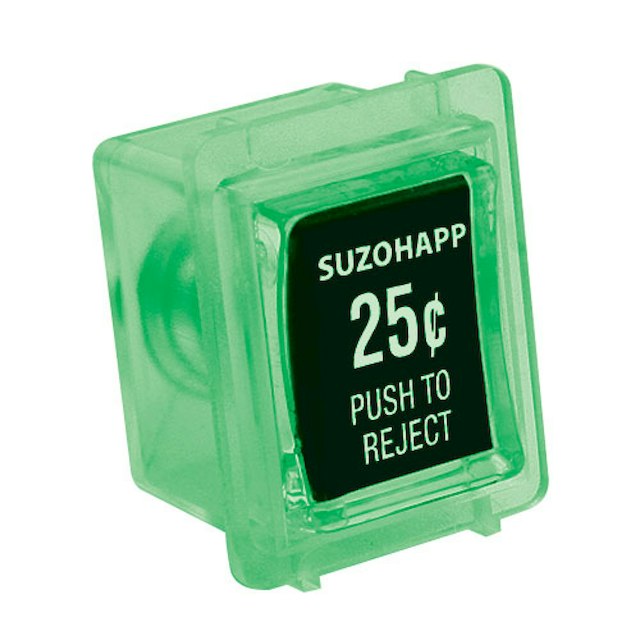 Coin entry pushbutton Happ green