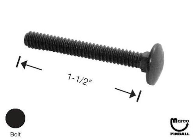 Bolt carriage 10-24 x 1-1/2 inch black 231-5012-00