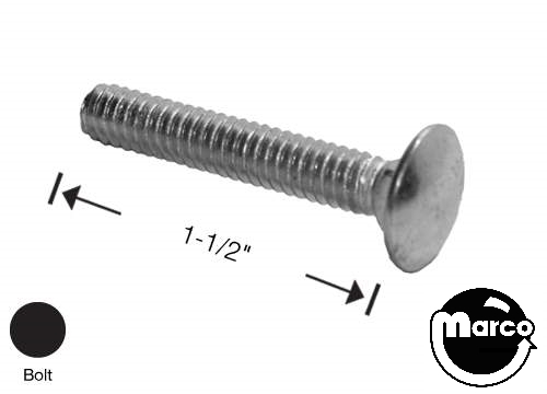 Bolt carriage 1/4-20 x 1 inch rh bright