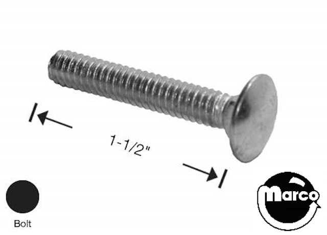 Bolt carriage 1/4-20 x 1-1/2 inch rh bright