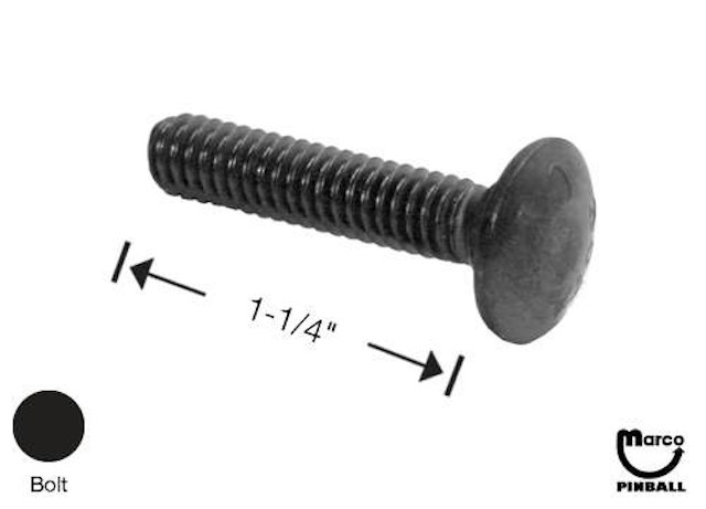 Bolt carriage 1/4-20 x 1-1/4 inch black