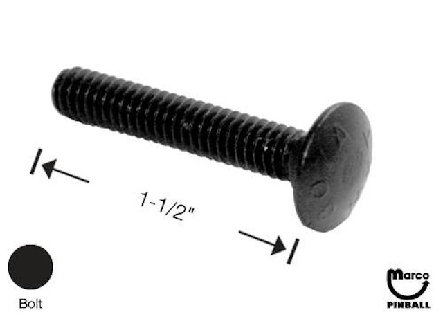 Bolt carriage 1/4-20 x 1-1/2 inch RH black