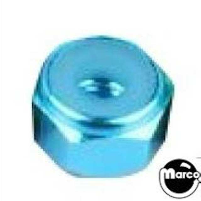 Nut 6-32 esn stop nut light blue anodized