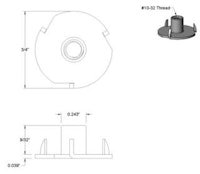 T-Nut 10-32 x 7/16 x  3/4 inch base