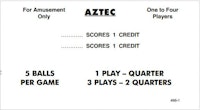 AZTEC (Williams) Score cards (2)