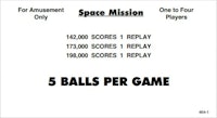 SPACE MISSION (Williams) Score Cards (5)