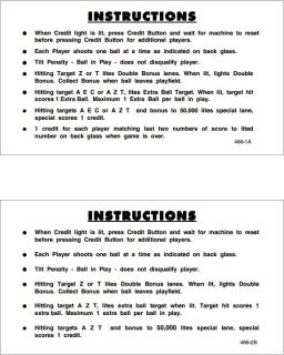 AZTEC (Williams) Score cards (2)