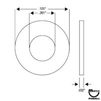 Washer 0.125 x 0.281 x .032 inch