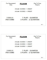 FLASH (Williams) Score Cards (4)