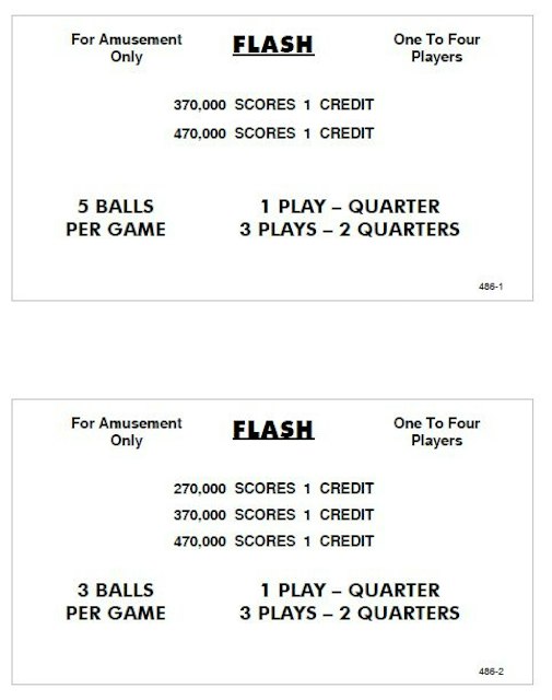 FLASH (Williams) Score Cards (4)