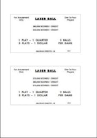 LASER BALL (Williams) Score Cards (4)