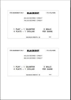 BLACKOUT (Williams) Score cards (5)