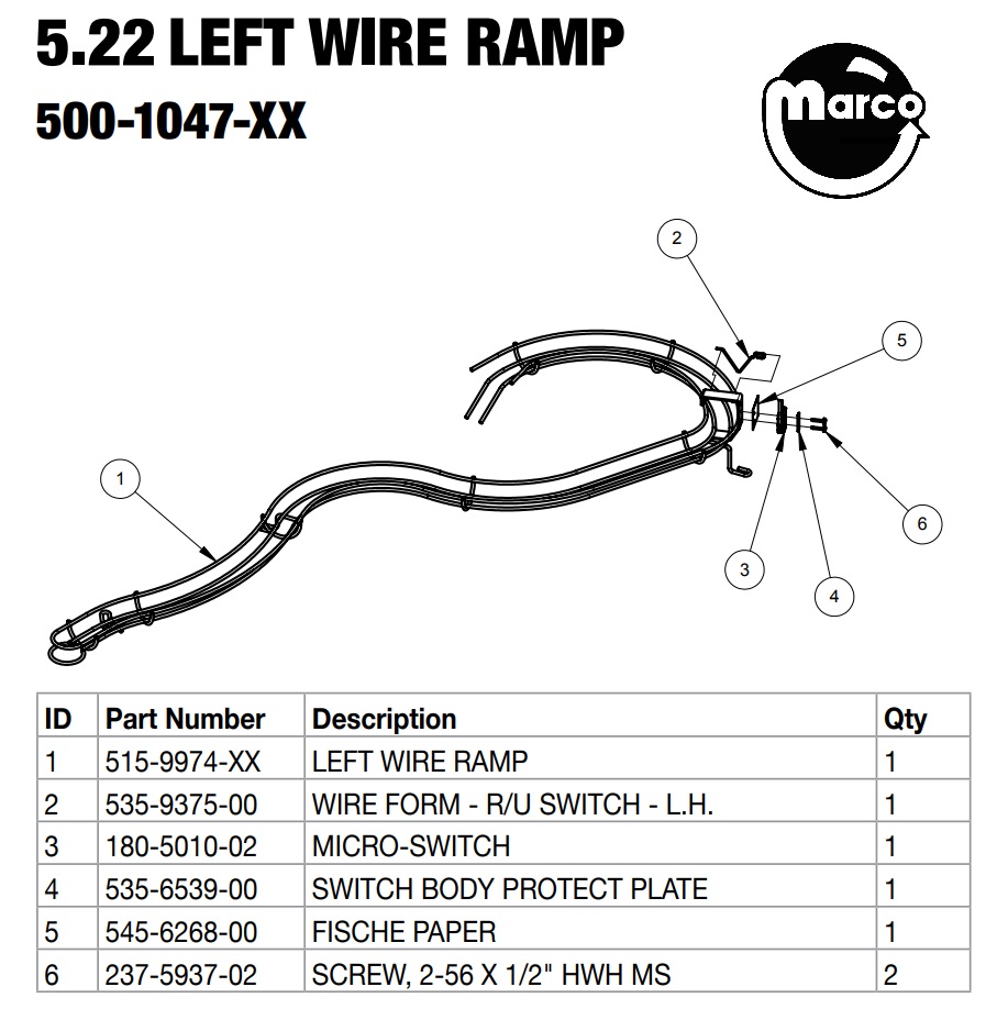 BATMAN 66 (Stern) Wire ramp assembly left
