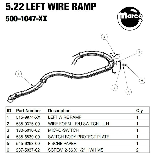 BATMAN 66 (Stern) Wire ramp assembly left