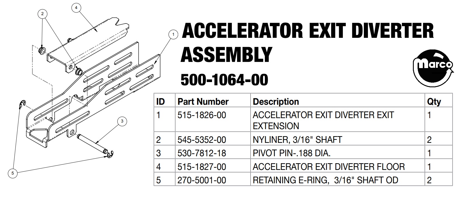 STAR WARS PREMIUM LE (Stern) Accelerator exit diverter assembly